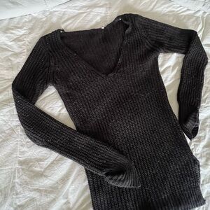 Black V-Neck Women's Sweater